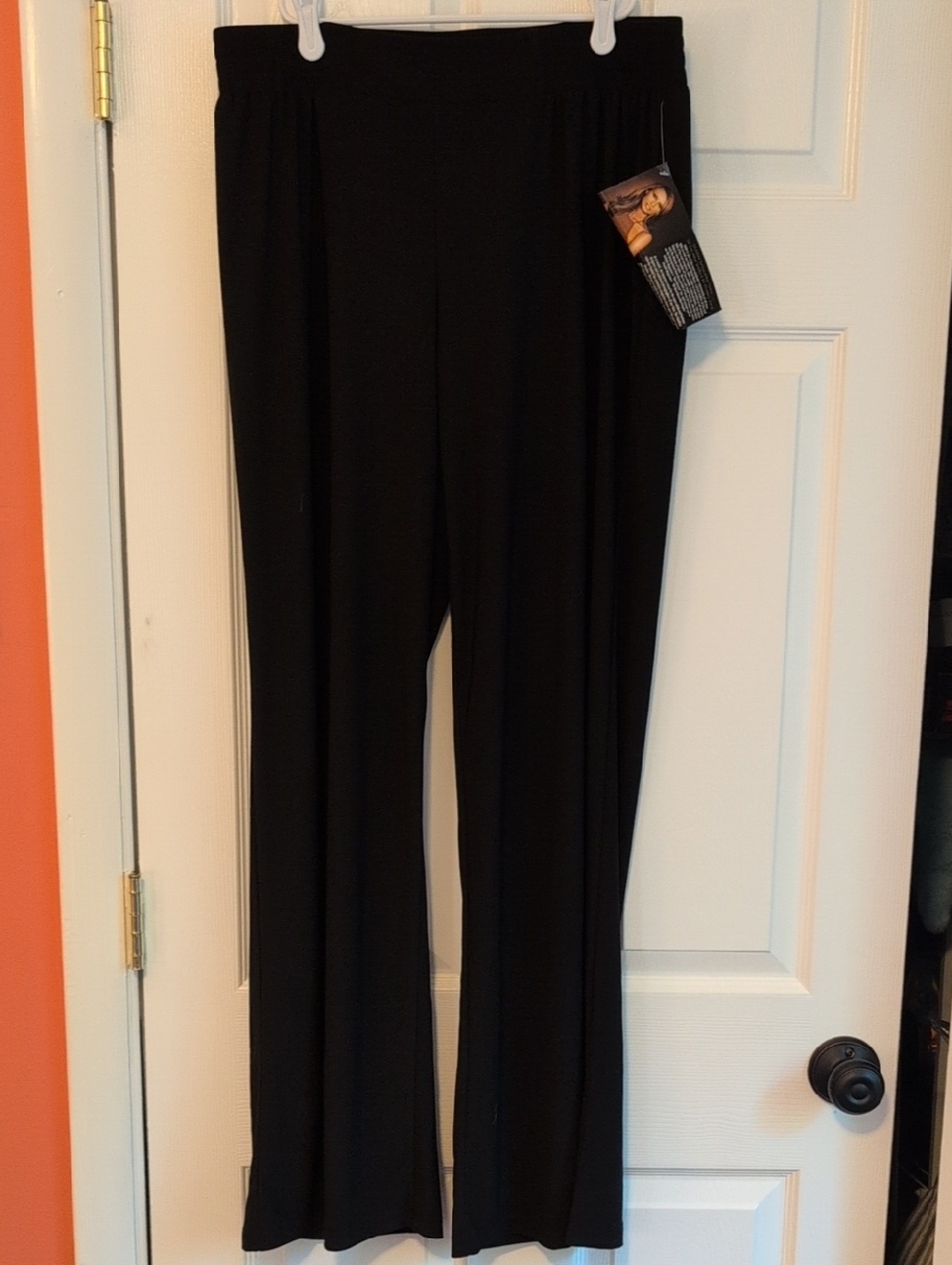 IMAN Black Global Chic Flowy Pull-On Knit Pants